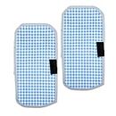Heart Home Fridge Handle Cover | Refrigerator Handle Cover | Fridge Door Handle Protector | Fridge Door Handle Cover | Barik Check Fridge Handle Cover | 2 Piece Set | Blue