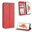Luxury Retro Magnetic flip Wallet Cover Apple iPhone 6 6S Leather case Stand Card Slots Holder iPhone6 S 6S Phone Cases Covers (Red,iPhone 6/6s)