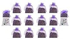 12 Pure Lavender Dry Flower 10g Satchels - Cozy Pouch Sachets Filled with Dried Lavender Buds - Natural Scent Fragrance for Aromatherapy - Car - Closet - Drawers - Moths - Wardrobe