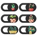 Mizi Webcam Privacy Cover Slide [6 Pack], Cute Camera Blocker Sticker, Protect Your Privacy and Security for Computer, Laptop, Tablets & Phones - Plant 02