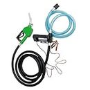 BOBBITT Diesel Transfer Pump AC 12V 175W,Electric Fuel Transfer Pump12GPM Self-Priming Diesel Fuel Pump Kit with AUTO Fuel Nozzle & 2 Hoses NPT Threads Fitting for All Kinds of Machinery, Tractors etc