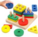 Juguetes Montessori para 1 2 3 años niños niñas, juguetes sensoriales para niños pequeños 1-3, Wo