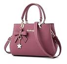 Dreubea Womens Handbag Tote Shoulder Purse Leather Crossbody Bag, Rubber Pink, Medium