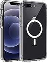 S. Dawezo Coque magnétique pour iPhone 7 Plus/8 Plus, Compatible avec MagSafe, Protection de Niveau Militaire, Résistant aux Rayures Jaunes, Antichoc, Transparent Mince pour iPhone 7 Plus/8 Plus