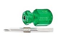 Taparia 974 Steel Two in One Stubby Screw Driver (Green and Silver)