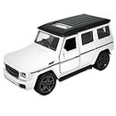 Mercedes G-Wagon Diecast Scale Model 1:36 with Pull-Back Action & Openable Doors - Ideal Gift for Kids (White)