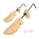 2 PCS Wooden Shoe Stretchers, Adjustable Length and Width Wood Shoe Widener Expander Shoe Trees for Men and Women (S)