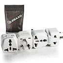 LESAAD Universal Travel Adapter - Pack of 4 Dual Port UK, EU,US to Australian Power Adaptor with Universal 2/3pin Input & I-Type Output for Travelling to AU