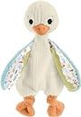 Fisher-Price Baby Sensory Toy Snuggle Up Goose Plush Toy with Jingles for Newborns, Machine Washable