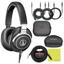 Audio-Technica ATH-M70x Headphone Bundle w/Pig Hog Extension Cable & Cloth