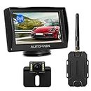AUTO-VOX M1W Wireless Backup Camera Kit,IP 68 Waterproof LED Super Night Vision License Plate Reverse Rear View Back Up Car Camera,4.3 ' ' TFT LCD Rearview Monitor for Vans,Camping Cars,Trucks,RVs
