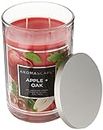 Aromascape 2-Wick Scented Jar Candle, Apple & Oak, Large, Red