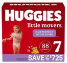 Pañales desechables para bebé Huggies Little Movers, talla 7 - 88 quilates