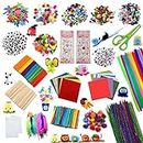 DOITEM DIY Arts Crafts Supplies for Kids- Over 2000 Pieces of Colorful and Creative Arts, Includes Pom poms, Pipe Cleaners, Feather, Felt, Popsicle Sticks Sheets Beads Sequins for Kids and Toddlers