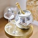 Ginger Ray- Silver Disco Ball Ice Bucket Party Table Centrepiece Decoration 22 cm, Argento, GP-116
