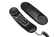 Beetel B26 Corded Slim Landline Phone, Ringer Volume Control, Wall/Desk Mountable, Ringer On/Off Switch, Clear Call Quality, Compact Design, Tone Pulse/Flash/Redial Function, Black