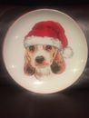 Pier 1 One Imports 8” Salad Plate Christmas Holiday Puppies Beagle Hound Dog