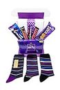 Inside the Box Gifts Chocolate and Bamboo Socks Gift for Men - Cadbury Chocolate with Luxury Bamboo Striped Socks Gift Hamper - Unique and Thoughtful Gift Idea for Men