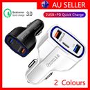 3 Port USB PD Quick Fast Car Charger QC3.0 Adapter Cigarette Lighter Socket AU