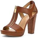 Michael Kors Women's Sandals with a Heel 40S5BRHS1L Berkley Sandal Luggage 38.5 Cuoio