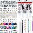 B7000 Jewelry Glue with Rhinestones for Clothes, 4500Pcs Craft Rhinestones Gems with Clear Rhinestone Glue for Fabric with Wax Picker Pencil and Tweezers for Crafting Jewelry Making and Nail Art