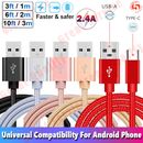 USB Charge Cable 1m 2m 3m Adapt Android Samsung Huawei Type-C Braided Data Cord