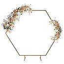 VIVOGROW 6.7FT x 6FT Wedding Arch Backdrop Stand, Hexagonal Metal Frame for Ceremony, Anniversary, Party, Photo, Booth, Decoration