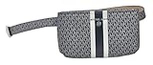 Michael Kors 556346C Black/Silver With Silver Hardware MK Logo Design Women's Waist Bag Fanny Pack Size S/M, Black, S/M, Waist Pack
