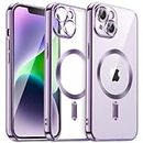 JETech Electroplated Case for iPhone 14 6.1-Inch, Camera Lens Full Protection, Compatible with MagSafe Wireless Charging, Shockproof Soft TPU Phone Cover (Light Purple)