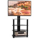 4-Tier Swivel Media Component TV Stand with Audio Shelf for 32-55 inch LED TVs