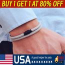 New Minimalist Men Rope Bracelet Double Layer Braclet Homme Accessories US