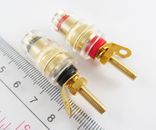 8pcs Copper Gold Audio Speaker 4mm Banana Jack Long Thread Small Binding Post
