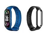 Adlynlife M6 Smart Band Wireless Sweatproof Fitness Band| Activity Tracker| Blood Pressure| Heart Rate Sensor| Sleep Monitor| Step Tracking All Android Device & iOS Device (Navy + Free Black Strap)