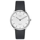 TIMEX Analog White Dial Men's Watch - TWEG22100 Genuine Leather, Black Strap