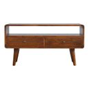 Adorable mueble de madera maciza Media Center - Unidad multimedia curvada de castaño