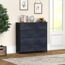 9 Drawers Dresser Farmhouse Bedroom Furniture Storage Chest Organizer Black Wood