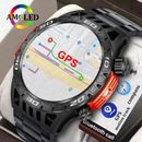 Smartwatch Men's Bluetooth Call Touch Sport GPS Watches Waterproof Men LED