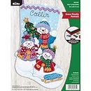 Bucilla 89232E Felt Applique Christmas Stocking Kit, 18", Snow Family Portrait