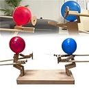Balloon Bamboo Man Battle - 2024 New Handmade Wooden Fencing Puppets,Wooden Bots Battle Game for 2 Players,Fast-Paced Balloon Fight,Whack a Balloon Party Games,Adult Party Games for Groups.