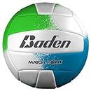 Baden | Match Point | Cushioned Synthetic Leather | Outdoor Recreation Backyard Volleyball + College Camp Ball | All Ages | Official Size 5 | Neon Green/Blue/White