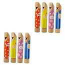 TEHAUX 8 Pcs Pull Whistle Bath Whistle Musical Instrument Kids Birthday Party Whistle Train Whistles for Adults Slide Whistle for Kids Sport Game Whistle Child Harmonica Animal Wooden