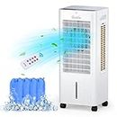 Grelife Portable Evaporative Air Cooler, 3-IN-1 Air Cooler Cooling Fan with Remote Control, 12H Timer, 4 Ice Packs, 1.58Gal Water Tank, 3 Modes, 3 Speeds, Personal Swamp Cooler for Bedroom Home Office
