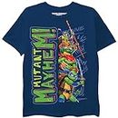 Teenage Mutant Ninja Turtles Boys' Big TMNT Mutant Mayhem Movie Character T-Shirt-Leo, Donnie, Raph, Mikey, Navy, 6-7