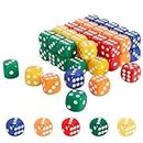 PowerKing 100 Pieces Standard Game Dice Set, 6-Sided Acrylic Dice with Square Corner for Tenzi, Farkle, Yahtzee, Bunco or Teaching Math Dice Games (16mm, 5 Colors)