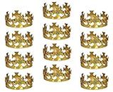 Beistle 12 Piece Adjustable Plastic Gold Royal King’s Crown With Jewels Mardi Gras Medieval Costume Hats