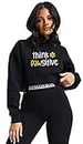 BE SAVAGE Think Pawsitive Crop Hoodie fir Girls and Women Crop Sweatshirt and Crop Tops or Girls (Medium) Black