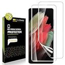 Casecandy ® (2-Pack) Edge-To-Edge Samsung S21 Ultra Screen Protector | Flexible Screen Guard For Galaxy S21 Ultra with Finger Print Support - HD, Transparent - 3 Months Warranty