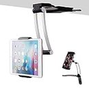 DRAGON SLAY 2 in 1 Kitchen Mount Stand Holder for Phones and Tablets, compatible with iPad and Tablets 11.5-25cm Width, 360° Adjustable Angle, includes Wall/Cabinet Mount (Black)