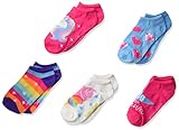 JoJo Siwa Girls' Baby 5 Pack No Show Socks, Assorted Rainbow, 6-8
