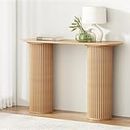 Artiss Console Table Oval Wooden Entry Table Hallway Tables Furniture 115CM Pine